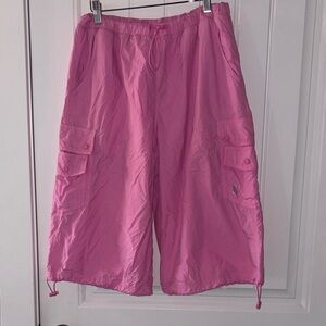 Free People Movement pink cargo Bermuda shorts size M
